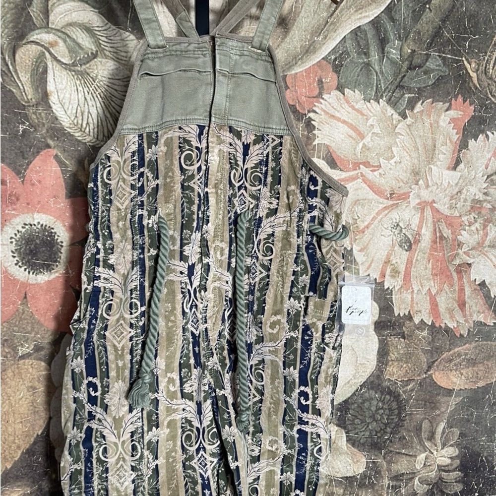Free People Olive & Black Printed Jumpsuit - Picture 4 of 12